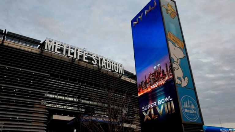The exterior of Metlife Stadium before the start of Super Bowl XLVIII  being played on February 2, 2014, in East Rutherford, New Jersey (Photo by - Dave Lyons)