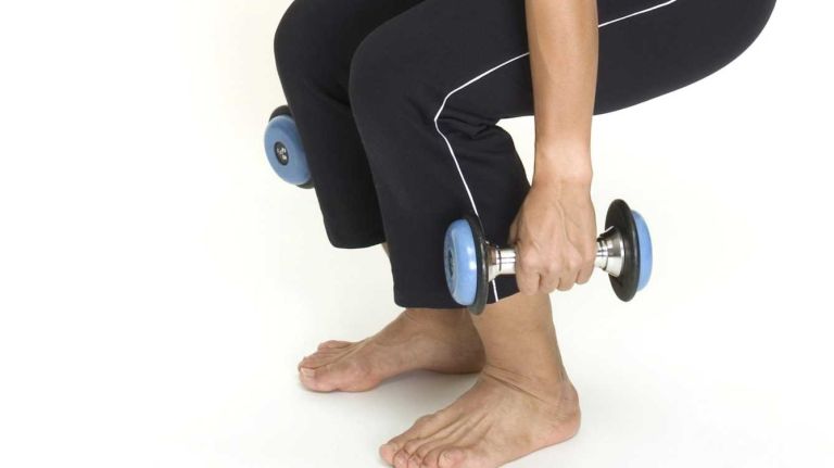 Performing common weight-bearing moves without the correct form, like a squat with weight on one's toes instead of heels, can prove to be disastrous