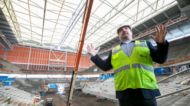 New Louis Armstrong Stadium will be ready for the U.S. Open in August, officials say 1 The new Louis Armstrong Stadium at the Billie Jean King National Tennis Center in Flushing Meadows-Corona Park is nearing completion, and will be ready for the U.S. Open in August, according to officials.