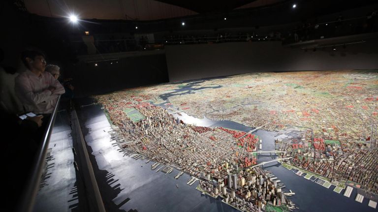 Panorama of the City of New York, the world's largest scale model featuring the five boroughs.