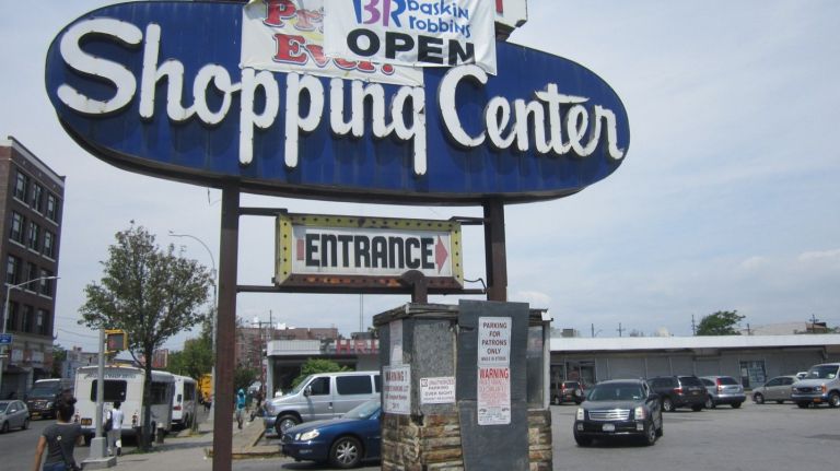 The shopping center in the proposed Far Rockaway urban renewal area has had vacancies for years.