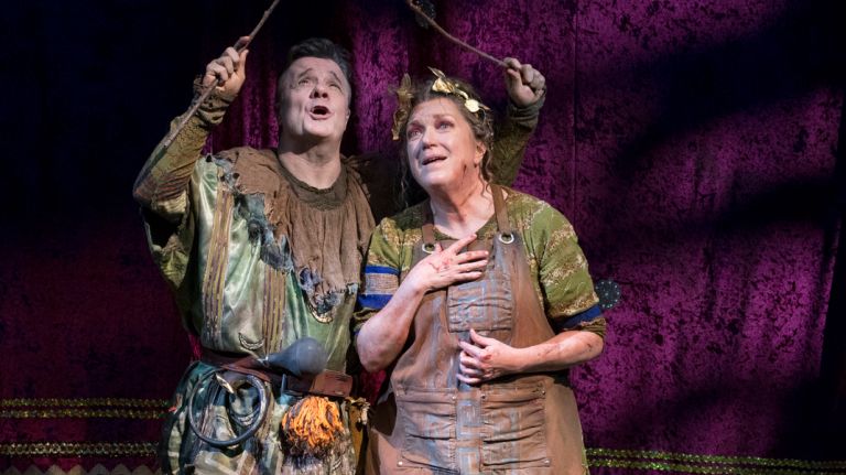 'Gary: A Sequel to Titus Andronicus' review: Nathan Lane shines in Taylor Mac's new play 1 Nathan Lane and Kristine Nielsen in Taylor Mac's "Gary: A Sequel to Titus Andronicus," directed by George C. Wolfe, at Broadway's Booth Theatre.