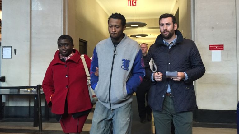 Joscelyn Evering walking out of court after his arraignment on March 12, 2015. 