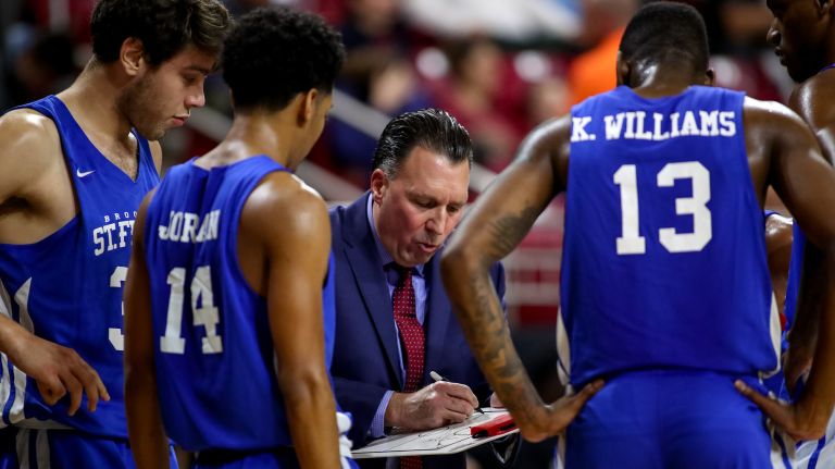 Glenn Braica, in his ninth season, ranks third on St. Francis College's all-time coaching wins list for men's basketball.