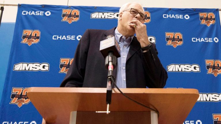 Phil Jackson's Knicks won just 80 games in his three full seasons as team president.