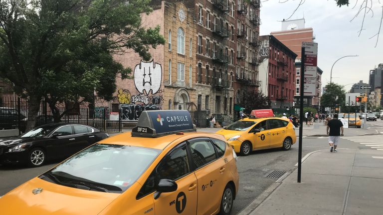Relief for cabbies with a new taxi relief stand in Manhattan. 