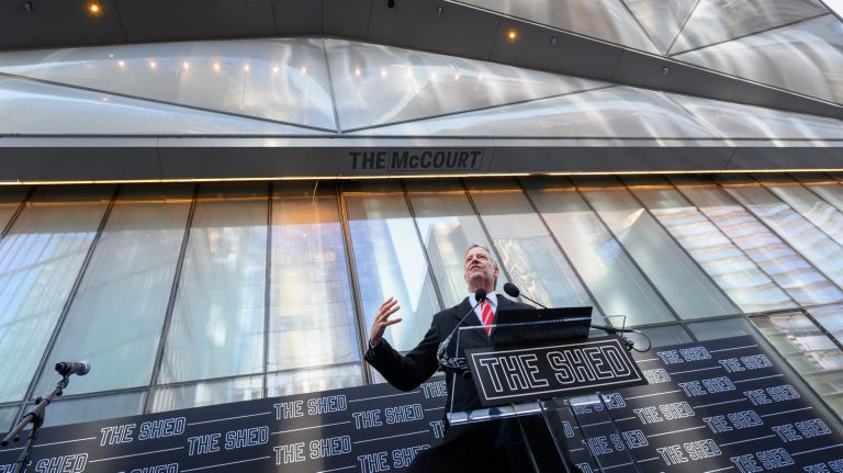 The Shed at Hudson Yards opens Friday with concert series, art exhibitions 1 Mayor Bill de Blasio helps unveil The Shed art space, located at West 30th Street between 10th and 11th avenues, on Monday.
