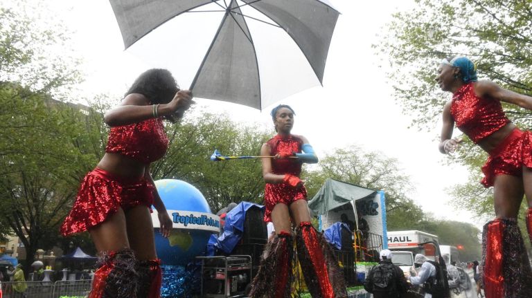 Performers gather for the&nbsp;West Indian American Day Parade in Crown Heights on Monday.