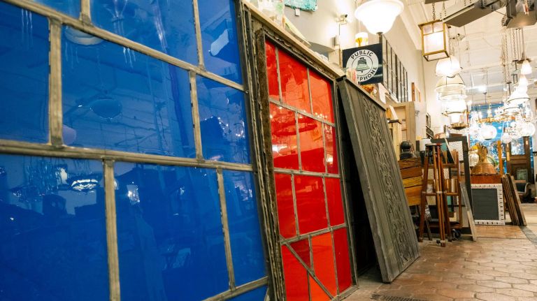 Olde Good Things celebrates 25 years of salvaging rare treasures 3 Stained glass panels that once adorned the facade at Terminal 8 at Kennedy Airport are now part of the collection on display at Olde Good Things.