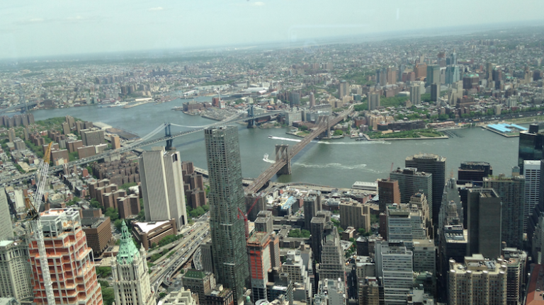 The view from the One World Trade Center Observatory. (May 20, 2015)