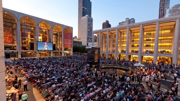 This summer, there is no need to go inside to catch the city's most famous opera. The Metropolitan Opera is back with 10 free outdoor opera screenings within Lincoln Center Plaza, starting with a screening of 