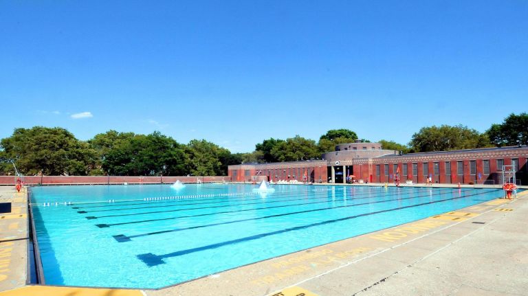 13 of NYC's best public pools: Cool off in all five boroughs 11 Sunset Park's pool is a whopping 259 feet long, offering a much-needed respite from the crowded Brooklyn streets. Bring your combination lock and arrive early to avoid crowds. (4201 Seventh Ave.)