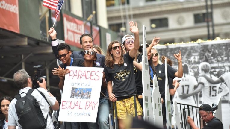 World Cup parade: Photos from the celebration for the U.S. women's soccer team 23 Gov. Andrew Cuomo rides a float with members of the U.S. women's national soccer team.