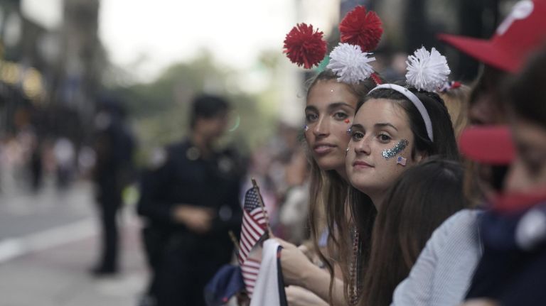 World Cup parade: Photos from the celebration for the U.S. women's soccer team 35 U.S. women's soccer team fans get ready on Broadway's Canyon of Heroes during a ticker-tape parade celebrating their World Cup victory, Manhattan, Wednesday, July 10, 2019. The U.S. women's national soccer team won their fourth World Cup after defeating the Netherlands 2-0 on Sunday...