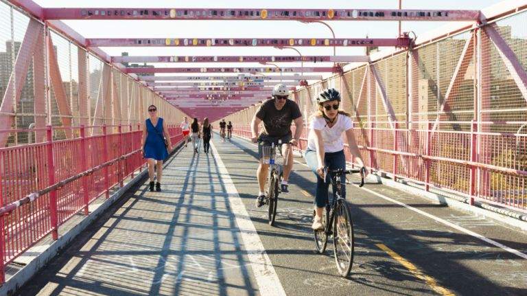 While it isn't the most glamorous venue, the Williamsburg Bridge is right in the middle of the fireworks action. Make sure to avoid the bike lane of the bridge -- the walking lane is separate -- and you'll be able to get a clear view of the display.