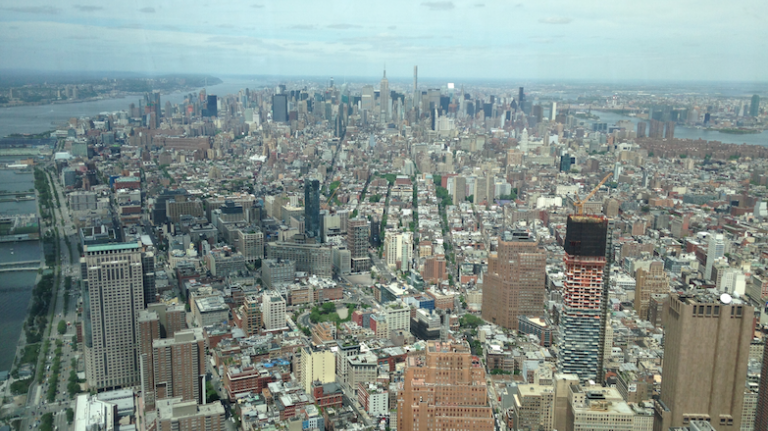 The view from the One World Trade Center Observatory. (May 20, 2015)