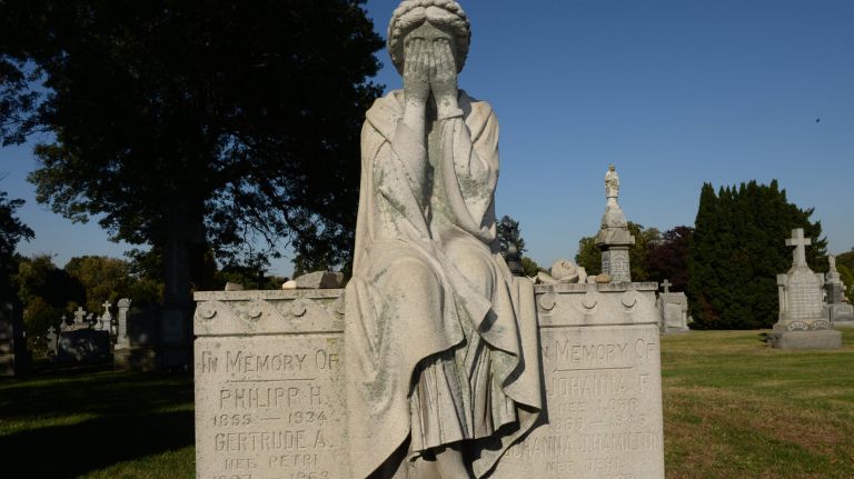 One of the striking monuments at Saint John Cemetery.