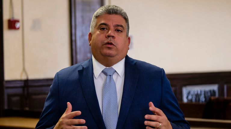 Brooklyn District Attorney Eric Gonzalez speaks in Brooklyn Criminal Court after moving to vacate marijuana convictions and warrants in the borough.