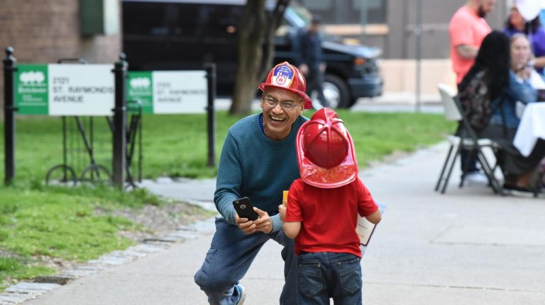 'Iftar in the City' celebrates Ramadan in the Bronx 25 The city hosted the 4th annual ÒIftar in the CityÓ on St. Raymond Avenue in the Bronx . The event had nearly a thousand community members of all faiths to celebrate Ramadan with a fast-breaking meal at sundown. A young Muslim boy with his dad.
