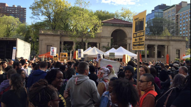 NYC protests for Baltimore: photos 18 Protesters gather in Union Square in solidarity with Baltimore on April 29, 2015.
