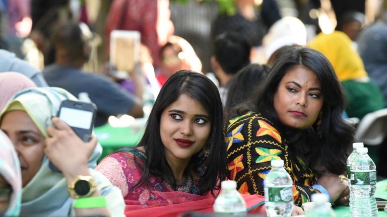 'Iftar in the City' celebrates Ramadan in the Bronx 38 The city hosted the 4th annual ÒIftar in the CityÓ on St. Raymond Avenue in the Bronx . The event had nearly a thousand community members of all faiths to celebrate Ramadan with a fast-breaking meal at sundown. Women celebrate Ramadan.