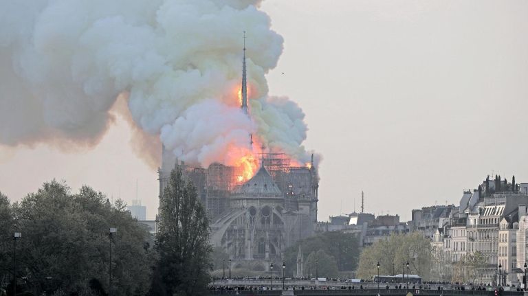Flames engulf the roof of&nbsp;the Notre Dame Cathedral, one of the most visited monuments of the French capital.