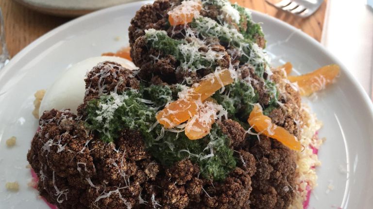 Golda's roasted cauliflower is a top seller all day, including for breakfast.