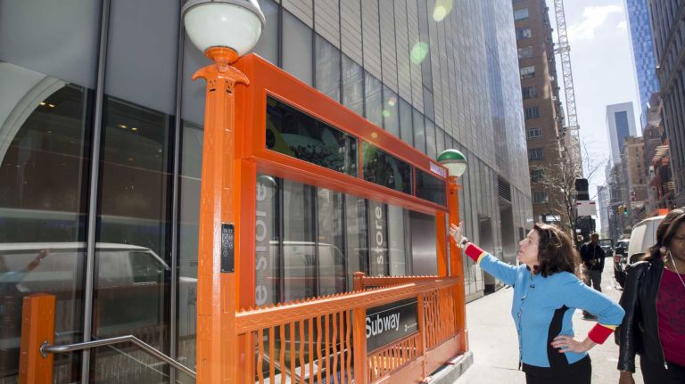 TurnStyle Columbus Circle: Food hall and retail shops open in subway station 14 Developer Susan Fine said the entrances to TurnStyle on the east side of Eighth Avenue at both 57th Street and 58th Street are the only orange subway entrances in the entire city.