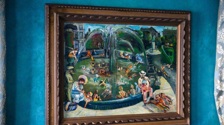 "Washington Square Park" by Dorothy Eisner is displayed at Gracie Mansion.