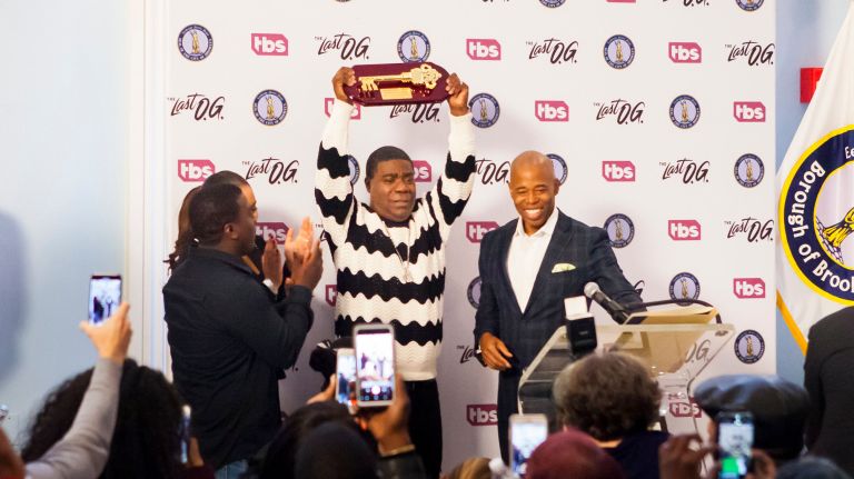 Tracy Morgan received the key to Brooklyn at Brooklyn Borough Hall on Friday.&nbsp;
