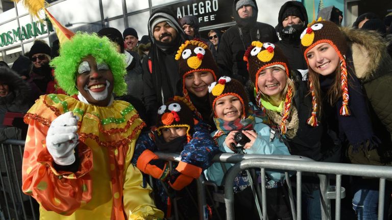 The Thanksgiving Day Parade was very cold on Sixth Avenue.