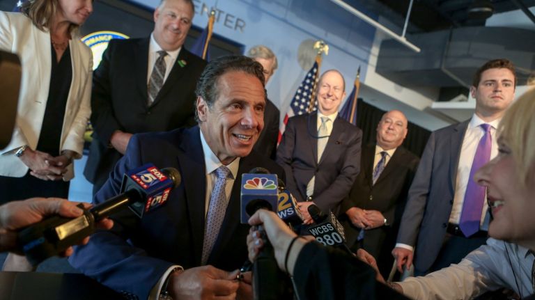New York governor’s race: Andrew Cuomo, Marc Molinaro among the candidates 1 Gov. Andrew M. Cuomo talks to the media at the unveiling of a plan for the new AirTrain at LaGuardia Airport on June 25.