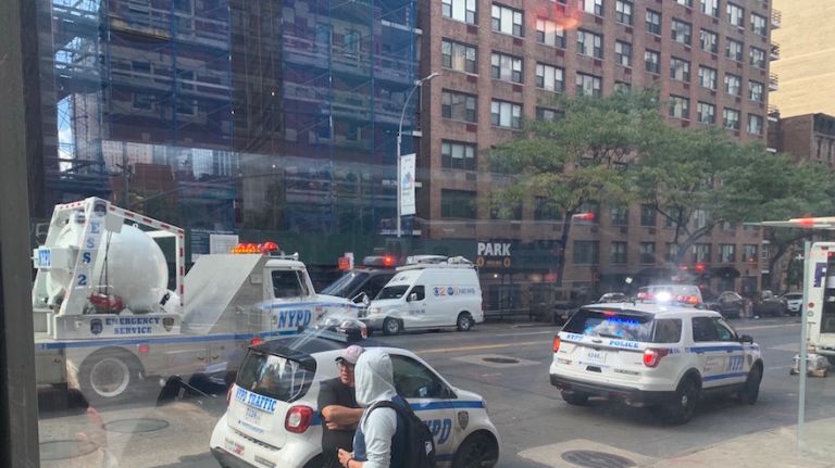 Explosive device sent to CNN building in Columbus Circle: Photos 5 A truck equipped to hold explosive devices leaves Columbus Circle after the NYPD responded to a suspicious package at the Time Warner Center on Wednesday, Oct. 24.