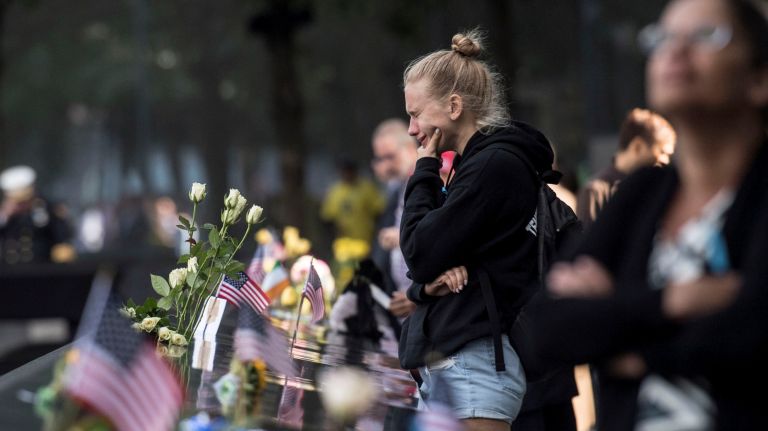 Relatives of 9/11 victims, officials and others gathered Monday morning to commemorate the 16th anniversary of the worst terrorist attack in U.S. history at the World Trade Center site in lower Manhattan.