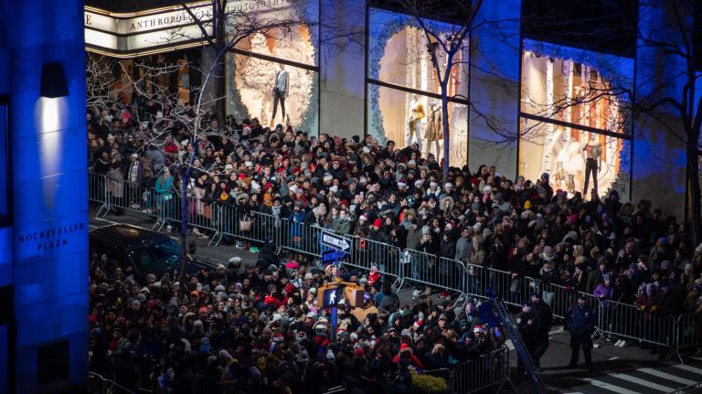 Rockefeller Center Christmas tree lighting: See photos 37 Attendees for the show that precedes the Rockefeller Center Christmas Tree Lighting in NYC on Nov. 28, 2018.