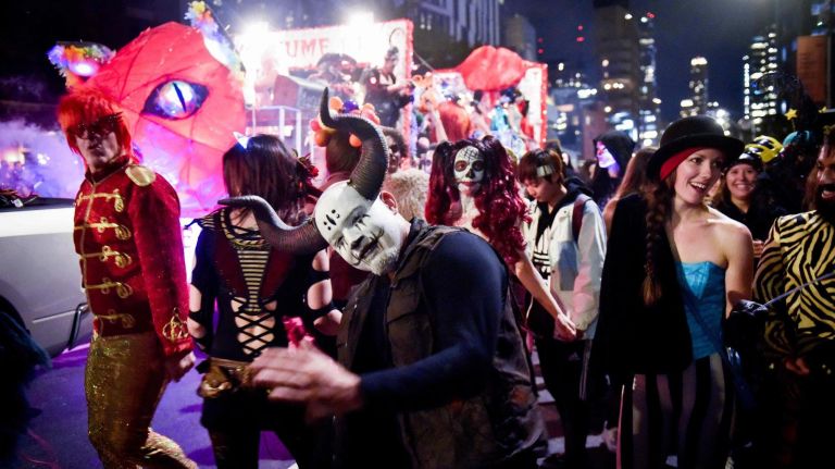 Village Halloween Parade: See photos from the spooktacular event 26 Thousands of costumed characters march up Sixth Ave in the Village Halloween Parade on Wednesday, Oct. 31, 2018.