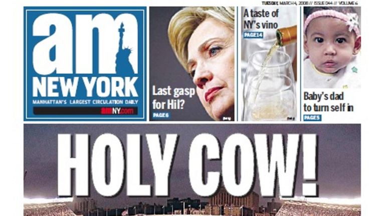 amNewYork covers through the years 19 The March 4, 2008, cover