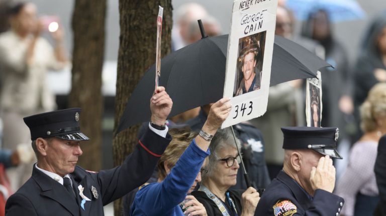 The families of 9/11 victims gather at the National September 11 Memorial & Museum at Ground Zero on Tuesday.