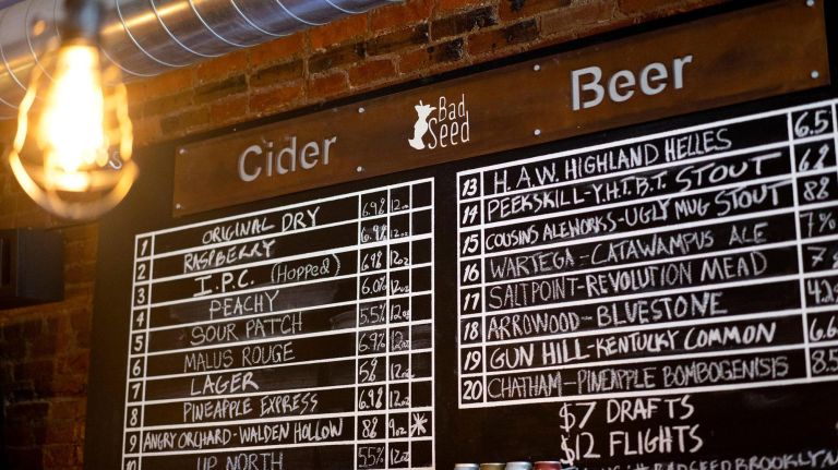 The tap room also serves a rotating selection of New York State beers on tap.