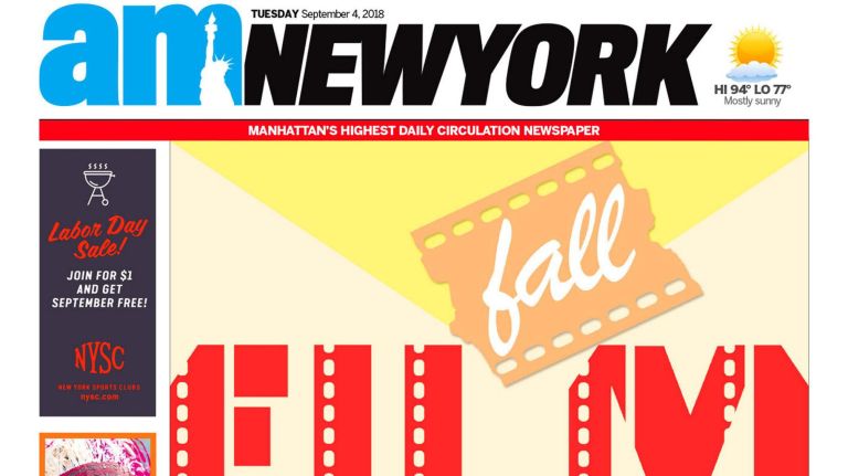 amNewYork covers through the years 33 The Sept. 4, 2018, cover.