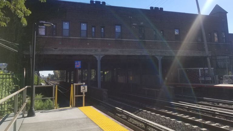 The overpass above the LIRR tracks near the Kew Gardens Station.