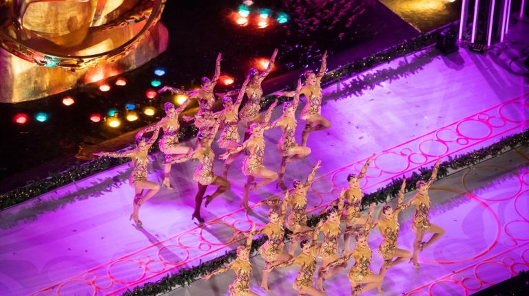Rockefeller Center Christmas tree lighting: See photos 40 The Radio City Rockettes perform at the Rockefeller Center Christmas Tree Lighting in NYC on Nov. 28, 2018.