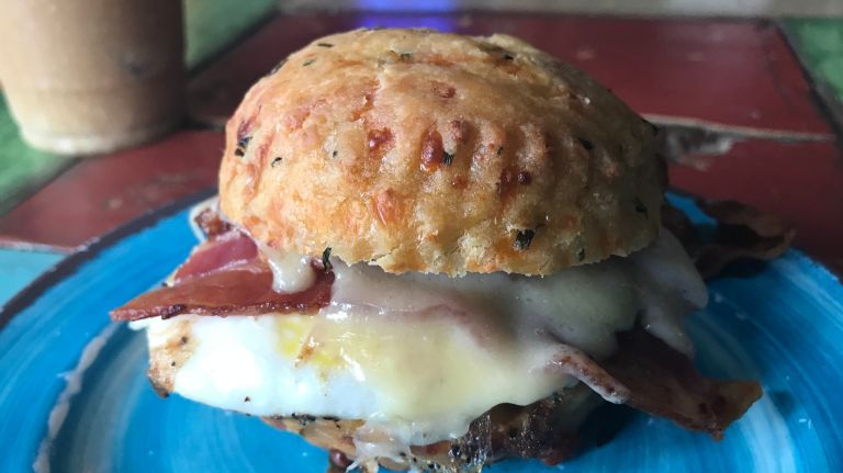 Prospect Lefferts Gardens: What to do in the rapidly changing parkside neighborhood 16 The egg and cheese breakfast sandwich with bacon on a biscuit.