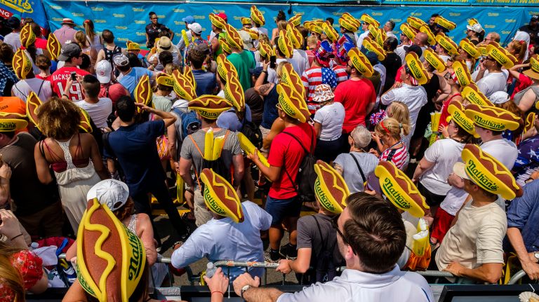 Fans pack the viewing area.