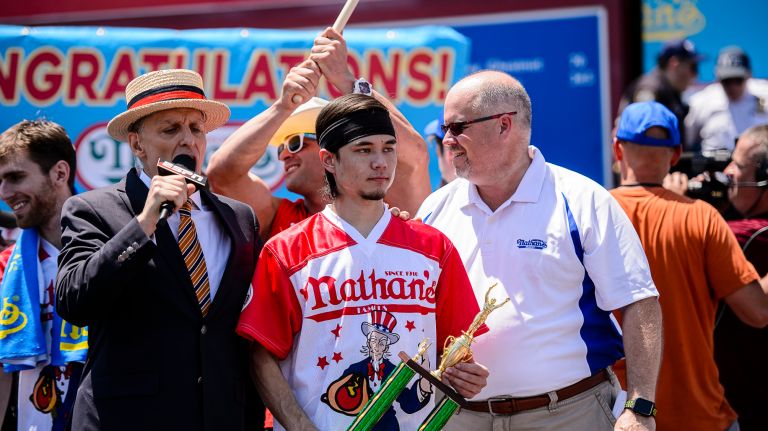 Nathan's Hot Dog Eating Contest 2017: Photos from the Coney Island event 23 Matt Stonie took third place in Nathan's Famous Hot Dog Eating Contest in Coney Island on Tuesday, July 4, 2017.