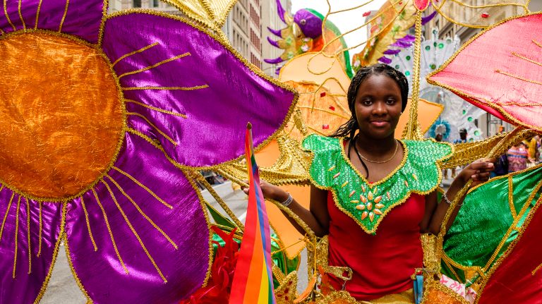 Pride parade NYC: Photos of the 2018 march through Manhattan 39 Another displays a wild, floral attire.