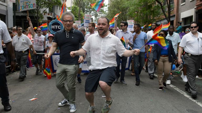 Pride parade NYC: Photos of the 2018 march through Manhattan 51 New York City Council Speaker Corey Johnson dances during NYC Pride March.