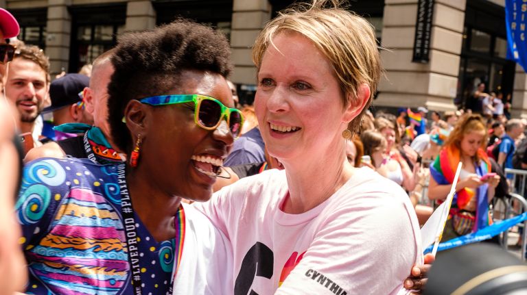 Pride parade NYC: Photos of the 2018 march through Manhattan 52 Cynthia Nixon marches in the pride parade on Fifth Avenue.
