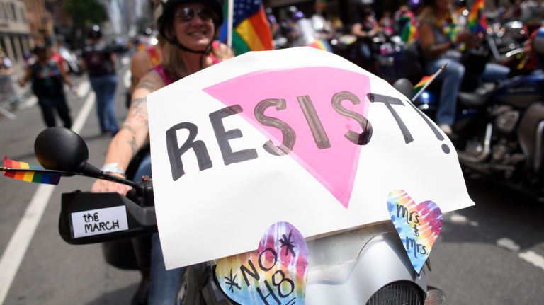 Pride parade NYC: Photos of the 2018 march through Manhattan 60 This motorcyclist is keeping the theme in mind with a