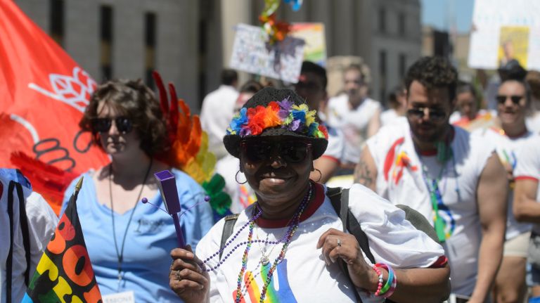 1 Bronx Pride March: Advocates parade through the streets 14 Members of the LGBTQ community and their supporters take part in the Bronx Pride March.